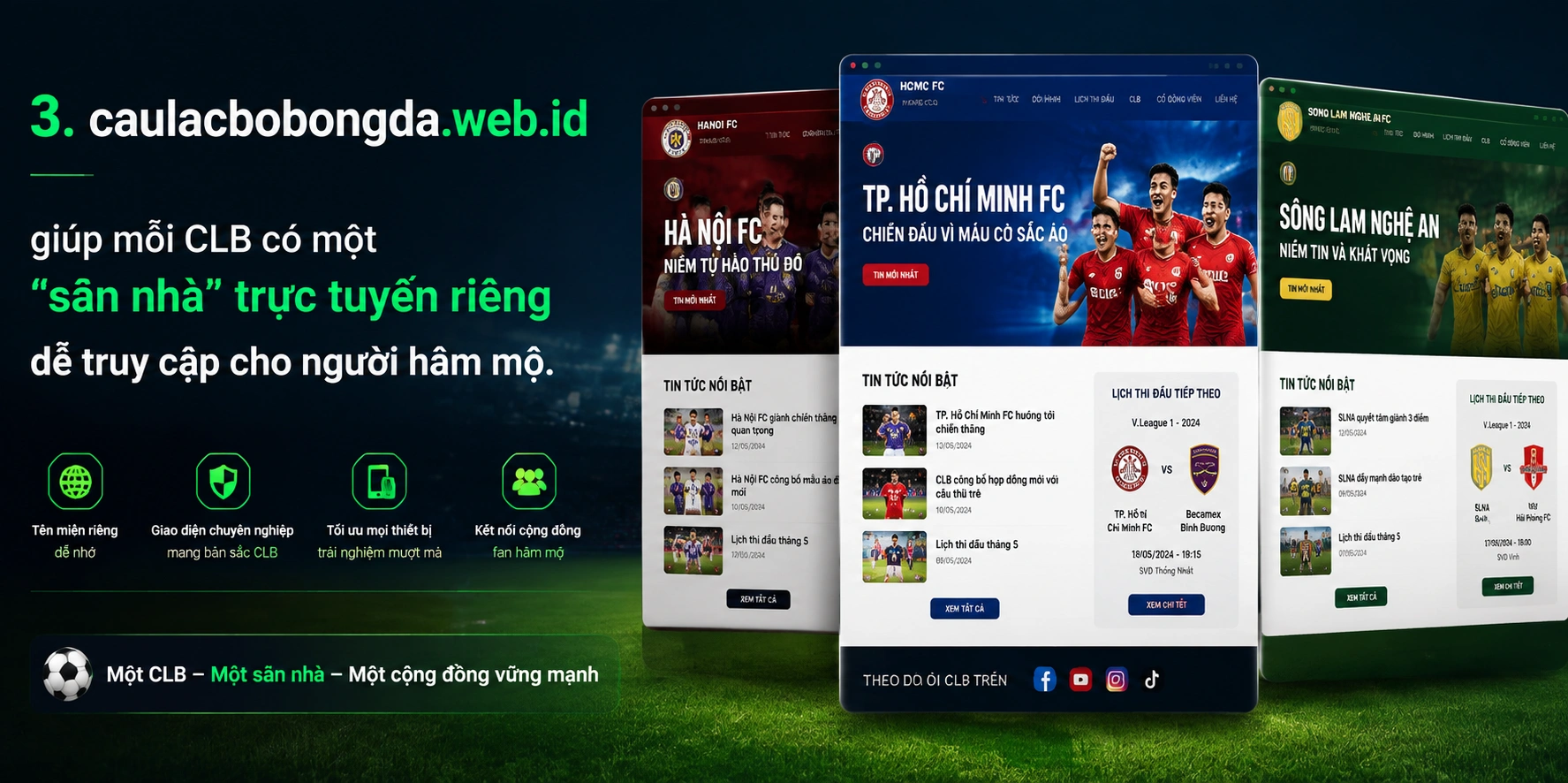 Khối tin bóng đá và lịch thi đấu